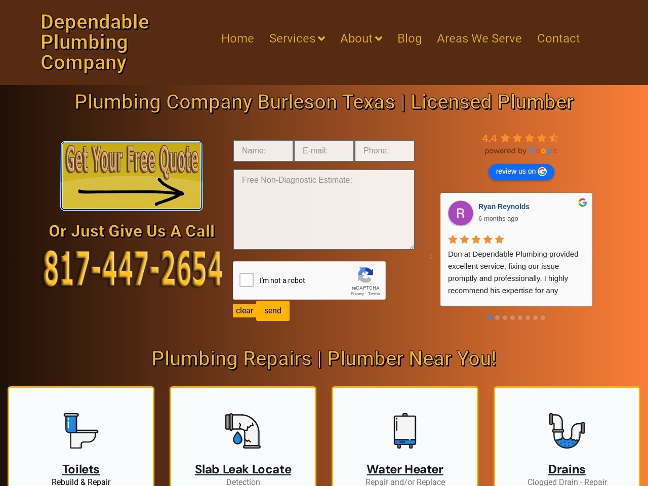 Dependable Plumbing Company Home Page