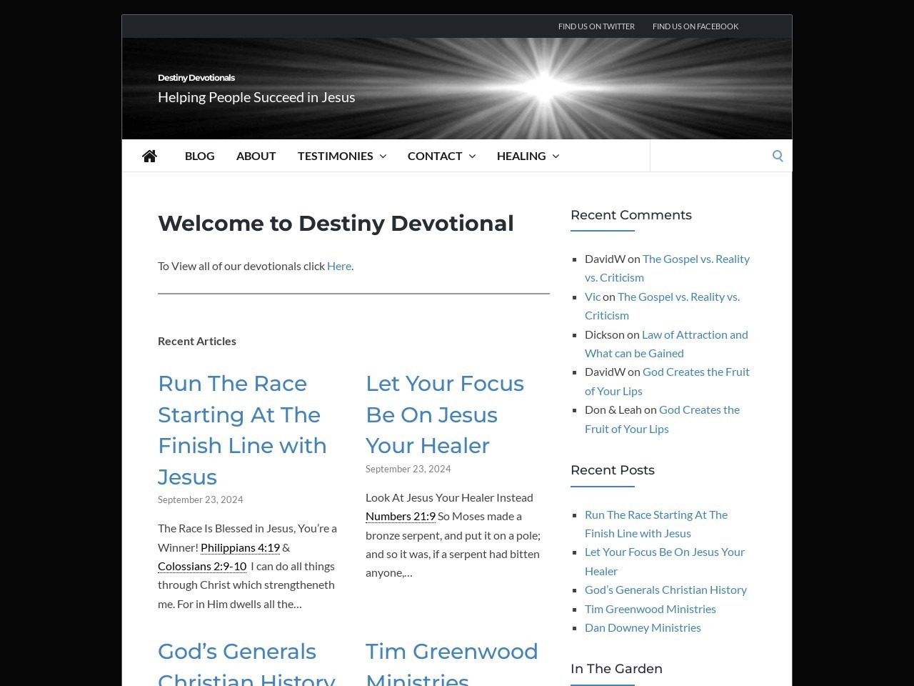 Destiny Devotionals